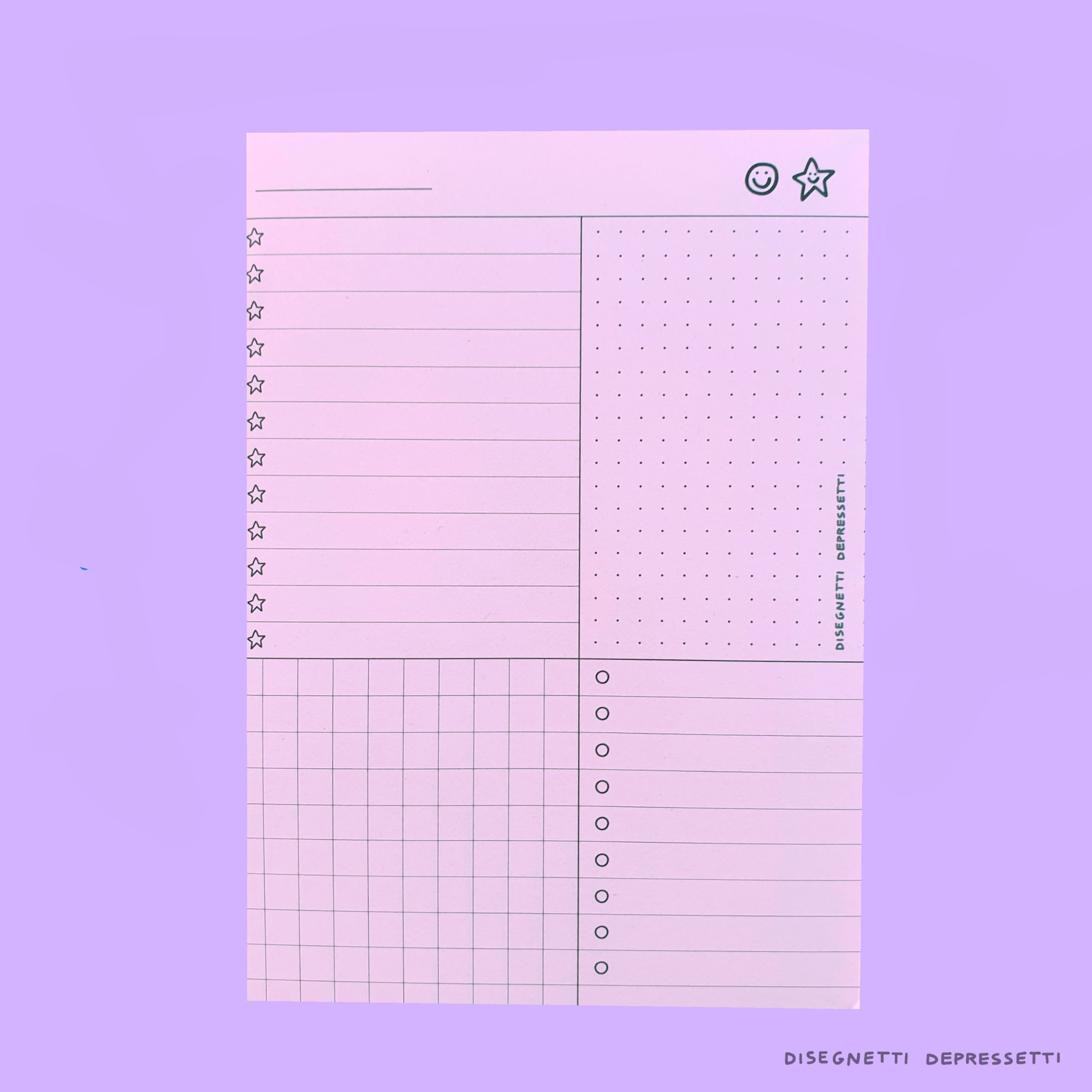 planner settimanale da tavolo con blocco note